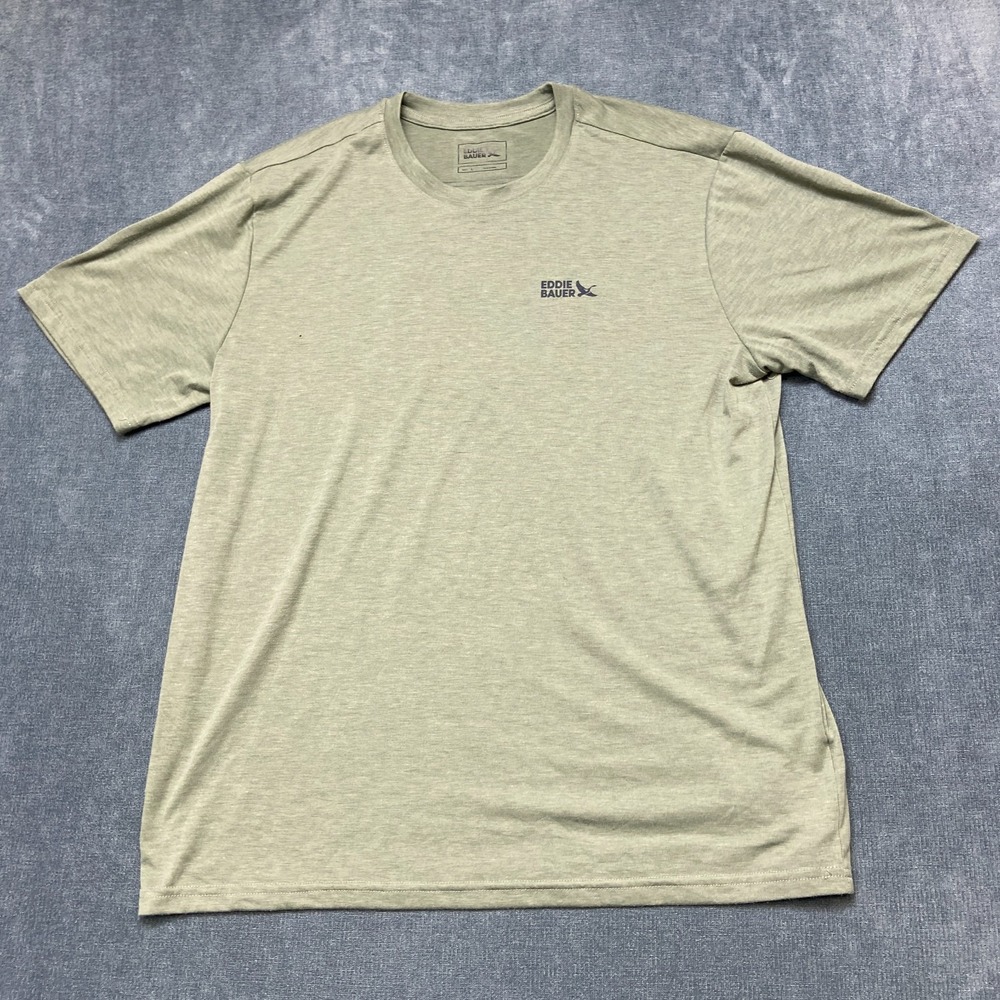 Eddie Bauer T Shirt Mens Large Green Mountain Graphic Short Sleeve Pullover